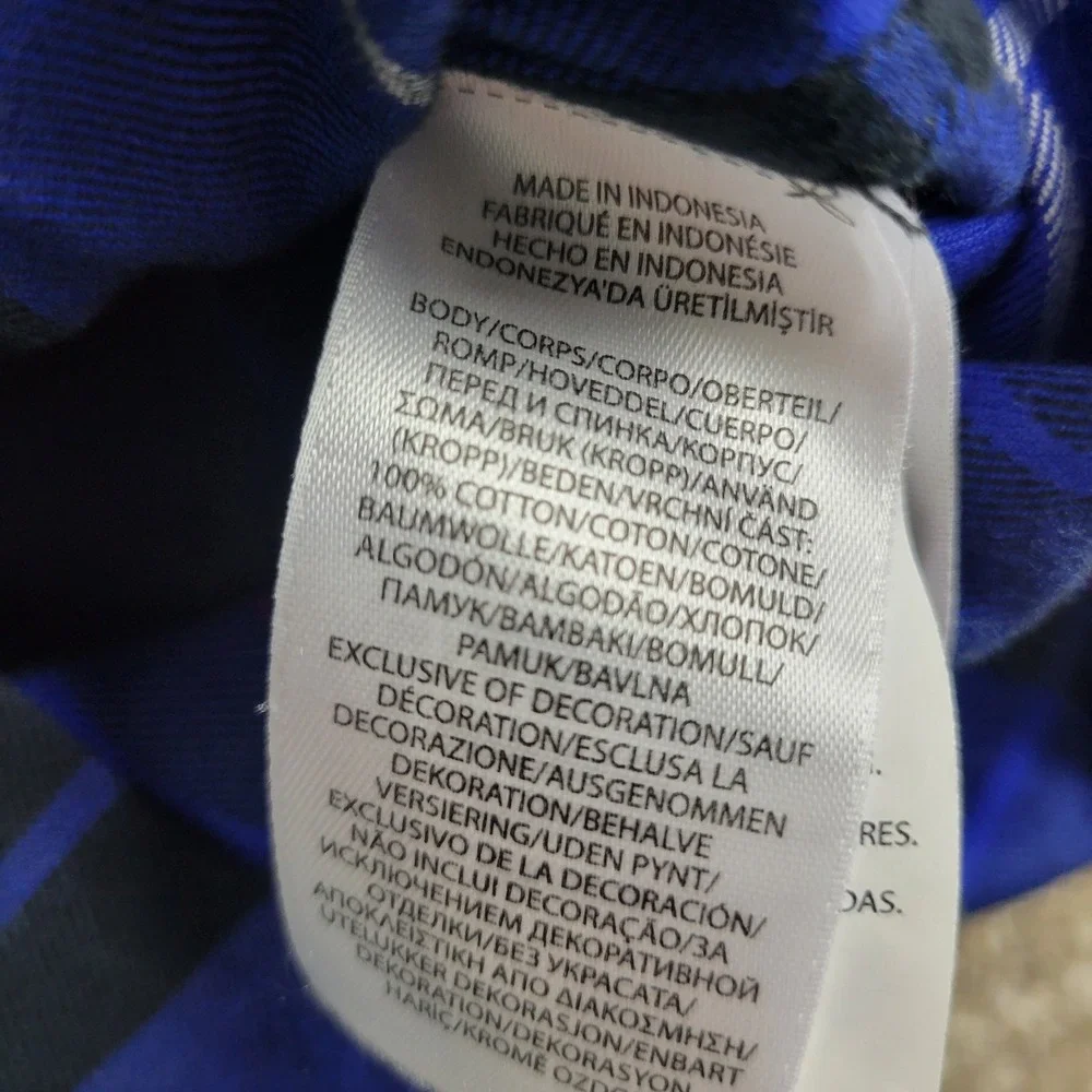 Polo Ralph Lauren Classic Fit Mens Small Blue Plaid Pony Button Up LS Flannel